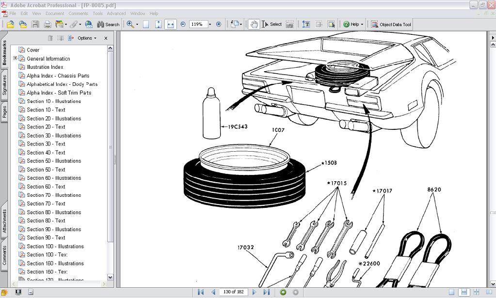 Pantera 1971-74 Master Chassis & Body Master Parts Text ... wiring diagram ford pantera 